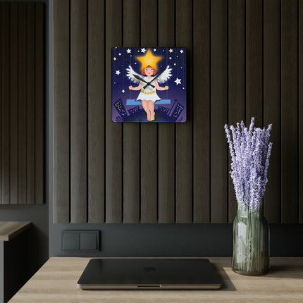 Celestial Magic Acrylic Wall Clock, Round and Square