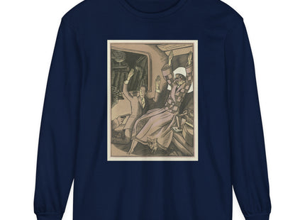 L’Attentat by Fernand Siméon Garment-dyed Long Sleeve T-Shirt