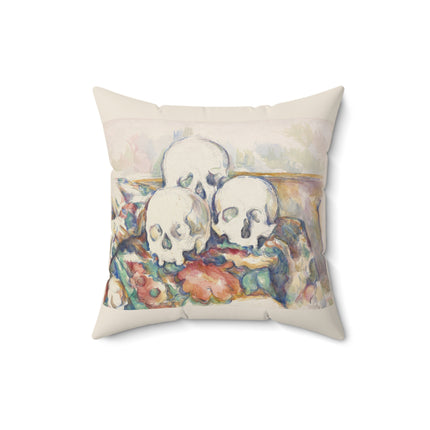 The Three Skulls by Paul Cézanne Spun Polyester Square Pillow