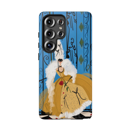 🎭🌹 The Lady At The Masquerade Gates Phone Case – Art Deco Fashion Illustration