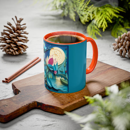 Ethereal Moonlit Lake Colorful Mugs (11oz, 15oz)