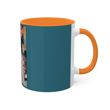 Modern Gallants with Morning Glories by Tsukioka Yoshitoshi Colorful Mugs, 11oz