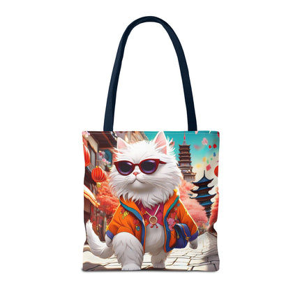Fashionista Feline Puzzle Tote Bag (AOP)