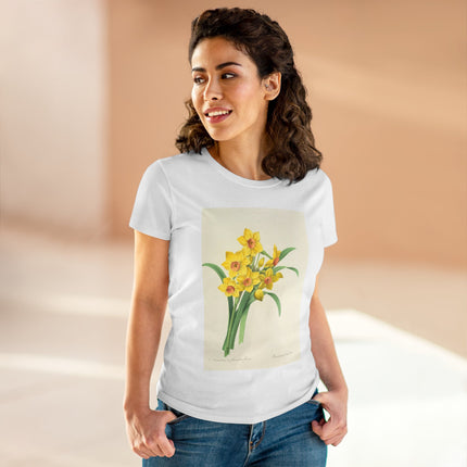 Choix des plus belles fleurs, Plate 052 by Pierre Joseph Redouté  Women's Midweight Cotton Tee