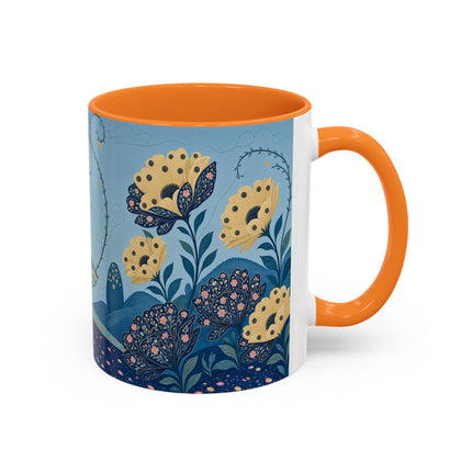 🌼🦋 The Enchanted Butterfly Garden Promenade Colorful Mug – Art Deco Floral Whimsy