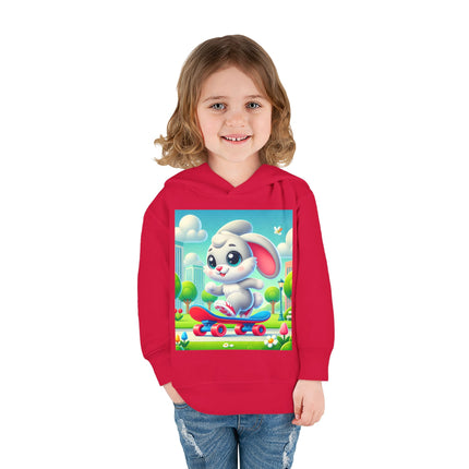 Skateboard Bunny Adventure Toddler Pullover Fleece Hoodie