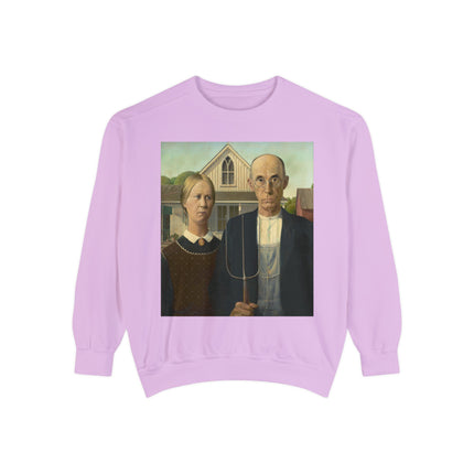 American Gothic by Grant Wood Unisex Garment-Dyed Sweatshirt