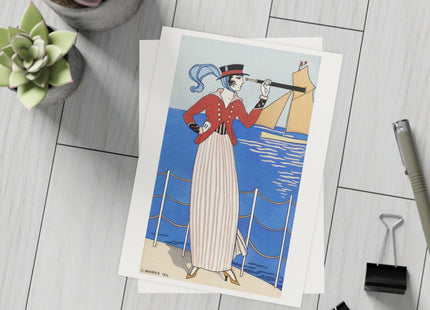 Costume de Yacht by George Barbier Postcards (Envelopes Included) – Bundles of 10, 30, or 50 Pieces