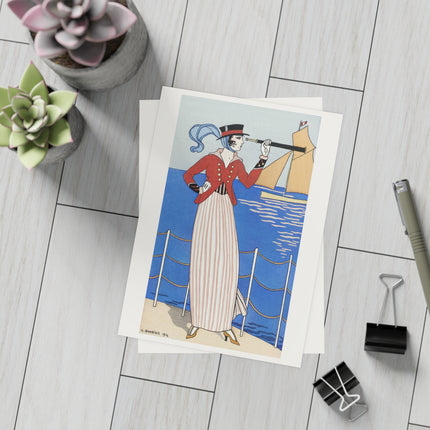 Costume de Yacht by George Barbier Postcards (Envelopes Included) – Bundles of 10, 30, or 50 Pieces