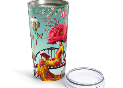 Reading In A Painted Garden Tumbler 20oz