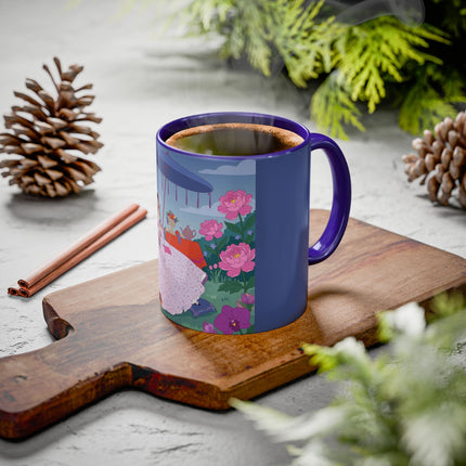 The Lady Of The Garden Tea Party Colorful Mugs – Art Deco Floral Elegance