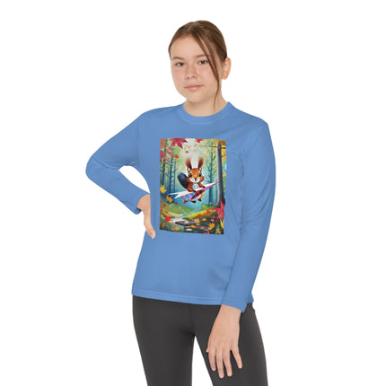 Acorn Aviator Youth Long Sleeve Competitor Tee – Woodland Flight & Whimsical Adventure
