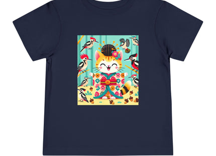 Geisha Kitten in the Woodpecker Grove Toddler Short Sleeve Tee