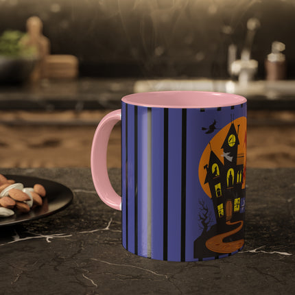 Halloween Night at the Haunted House Colorful Mugs, 11oz