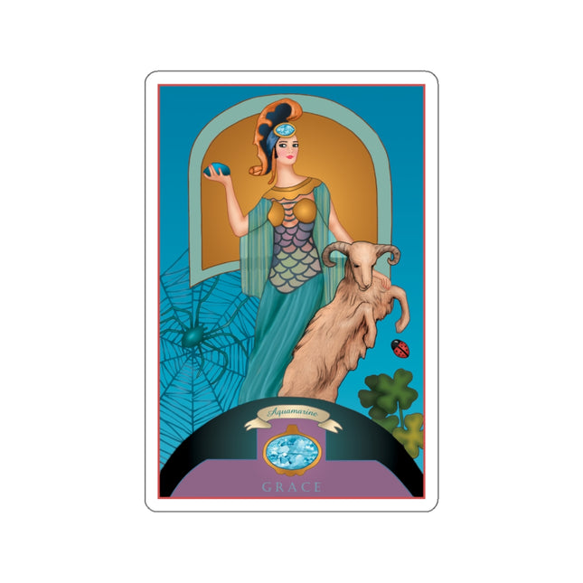 March & Aquamarine (Gem Series) by Sofia Chiostri Copper Kiss-Cut Stickers (4 Sizes)