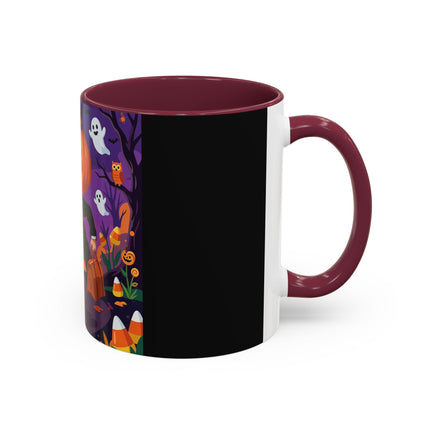 🎃🏮 The Pumpkin Gentleman's Moonlit Stroll Colorful Mug – Whimsical Halloween Charm