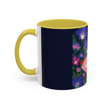 Moonlight Waltz Among The Blossoms Colorful Mugs – Art Deco Floral Enchantment