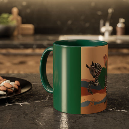 Zebra Rider Colorful Mugs – Safari Chic & Art Deco Adventure