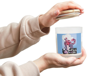 Goddess of the Swirling Sea Frosted Glass Candle, 11oz