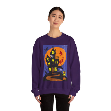 Halloween Night at the Haunted House Unisex Heavy Blend™ Crewneck Sweatshirt