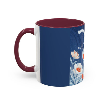 ❄️⛸️ The Winter Skater’s Flight Colorful Mug – Art Deco Floral Fantasy