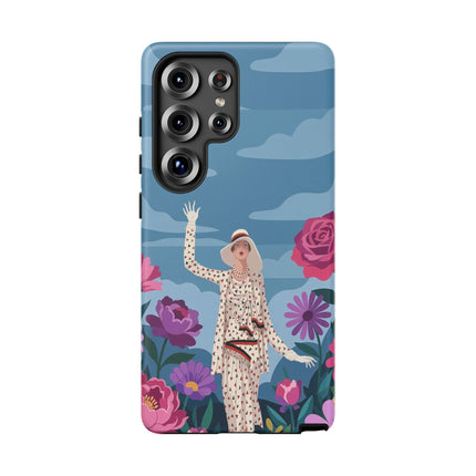 🌺👒 The Grand Flower Promenade Phone Case – Art Deco Fashion Illustration