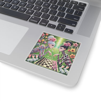 ♟️🌸 Spring Gambit: A Fairy’s Move Kiss-Cut Sticker – Whimsical Chess & Spring Magic