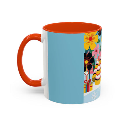 🌼🎄 The Christmas Blossom Belle Colorful Mug – Colorful Art Deco Holiday Fantasy