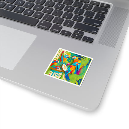 Colorful Macaws Kiss-Cut Stickers (4 Sizes)