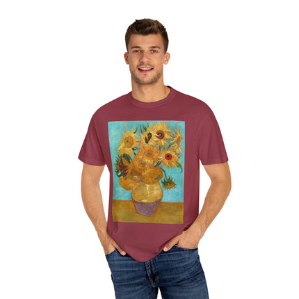 Vase with Twelve Sunflowers by Vincent van Gogh Unisex Garment-Dyed T-shirt