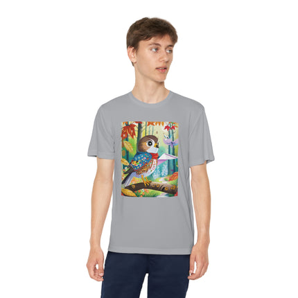Baby Hawk Plays in Forest Youth Competitor Tee