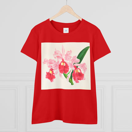 Cattleya gigas by Jean Jules Linden Women's Midweight Cotton Tee