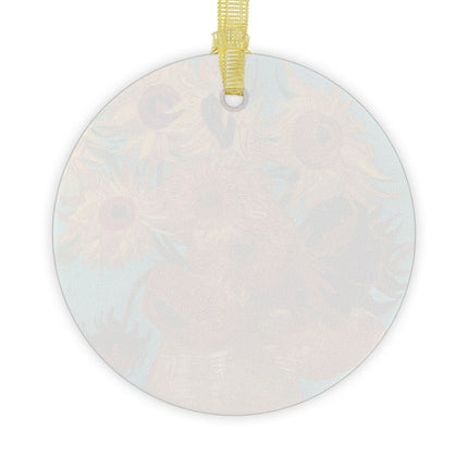Vase with Twelve Sunflowers by Vincent Van Gogh Glass Ornament