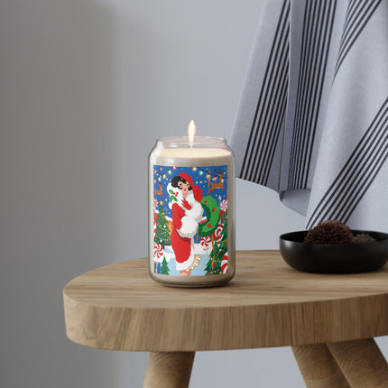 🦌🍬 The Lady Of The Peppermint Christmas Garden Scented Soy Candle – Colorful Art Deco Holiday Fantasy