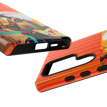 Black Cat in Kimono Phone Cases