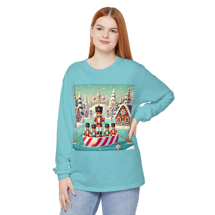 Nutcracker Candy-Striped Adventure Unisex Garment-dyed Long Sleeve T-Shirt