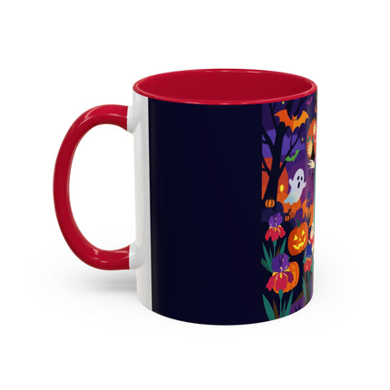 🌙🎃 The Moonlit Garden Masquerade Colorful Mug – Floral Halloween Charm