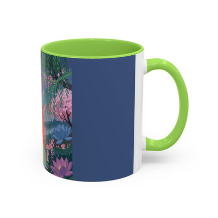 The Lady Of The Cherry Blossoms Colorful Mugs – Art Deco Spring Elegance