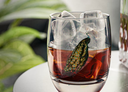Indian Peafowl by Charles Dessalines D' Orbigny Whiskey Glass