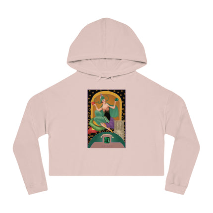 May & Emerald (from the Gem Series) by Sofia Chiostri Women’s Cropped Hooded Sweatshirt