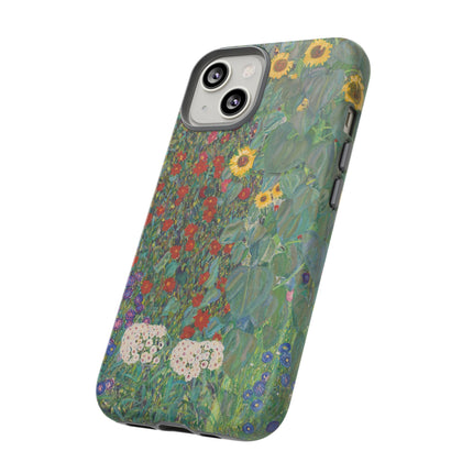 Farm Garden with Sunflowers by Gustav Klimt Phone Cases