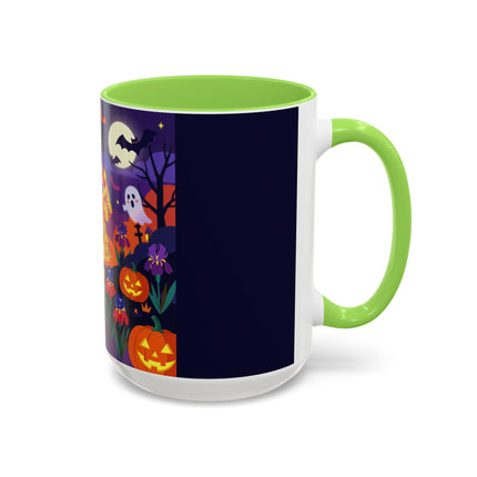 🌙🎃 The Moonlit Garden Masquerade Colorful Mug – Floral Halloween Charm