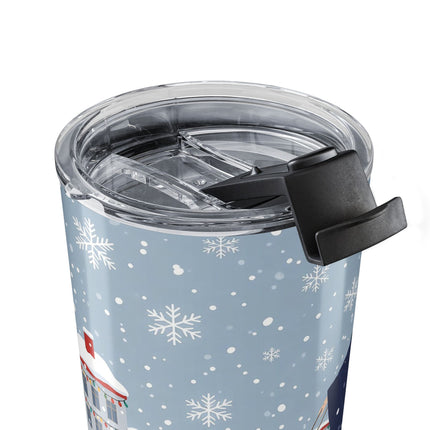 🐆❄️ The Lady Of The Snow Leopard Stroll Tumbler – Art Deco Holiday Adventure