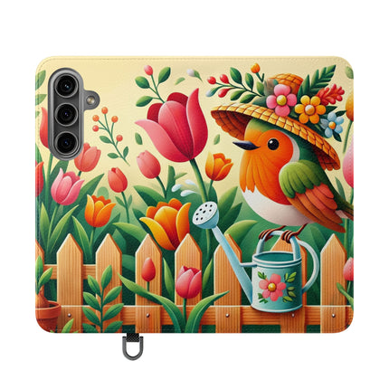 🌷🐦 The Little Garden Tender Flip Case – Sunshine, Care & Storybook Charm