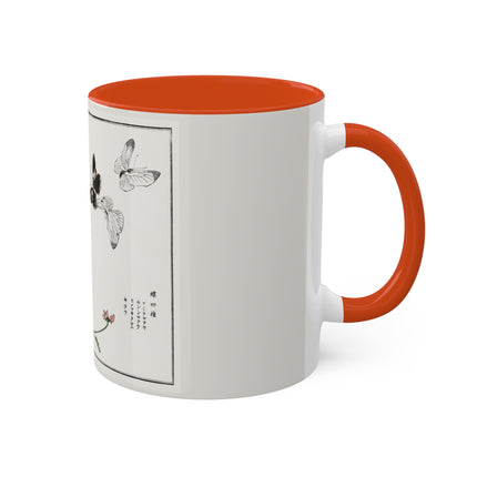 Butterflies and flower illustration by Morimoto Toko Colorful Mugs, 11oz