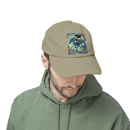 Mystic Guardian of the Sky Unisex Distressed Cap