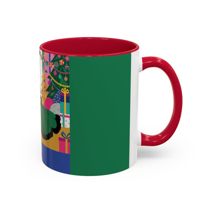 🎄🎁 The Emerald Christmas Belle Colorful Mug – Colorful Holiday Fashion Fantasy