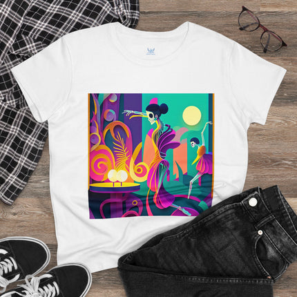 Dance of the Skeleton Ballerinas Women's Midweight Cotton Tee