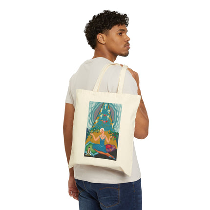 Art Deco Christmas Elegance Cotton Canvas Tote Bag