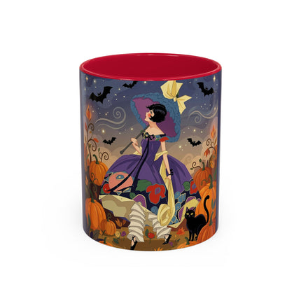 🌙🎃 The Moonlit Garden Walk Colorful Mug – Elegant Halloween Charm